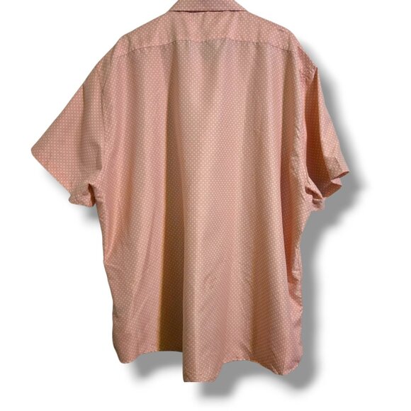 Interaffair shirt mens 4XL pink w/ white diamond short-sleeve button-down NWT - Picture 2 of 9